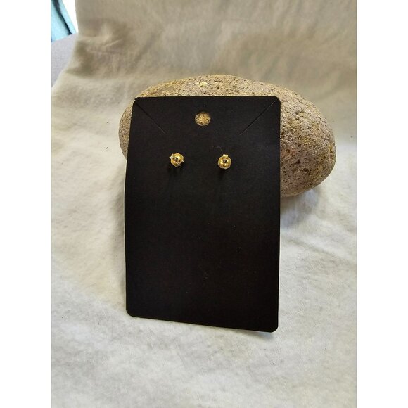 Unique Artistic Post Earrings Statement Jewelry Gold Tone MCM Blue Swirl Mosaic - Picture 5 of 6